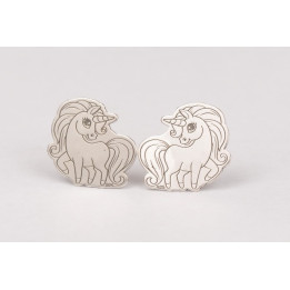 T0001-Pereche de cercei cu unicorn argint 925 12x12mm