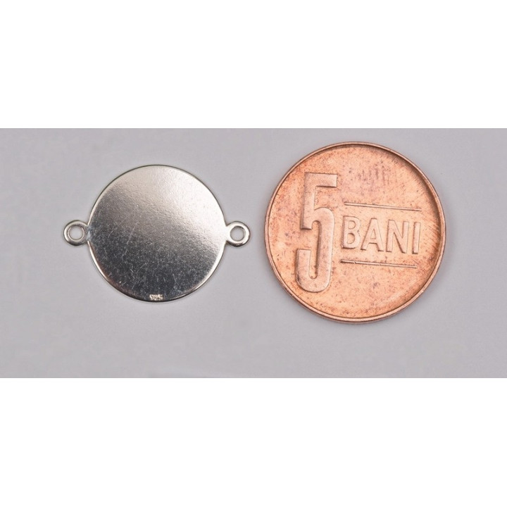 G0001-Link banut argint 14mm x 18.6mm grosime 0.5mm gauri de 1mm