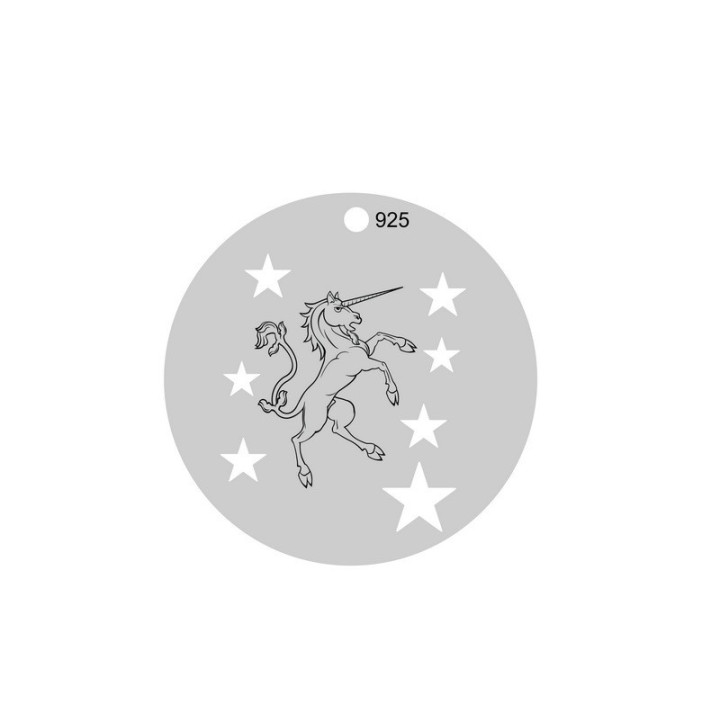 E0089-Link/charm unicorn cu stelute decupate 16.5mm 0.33mm