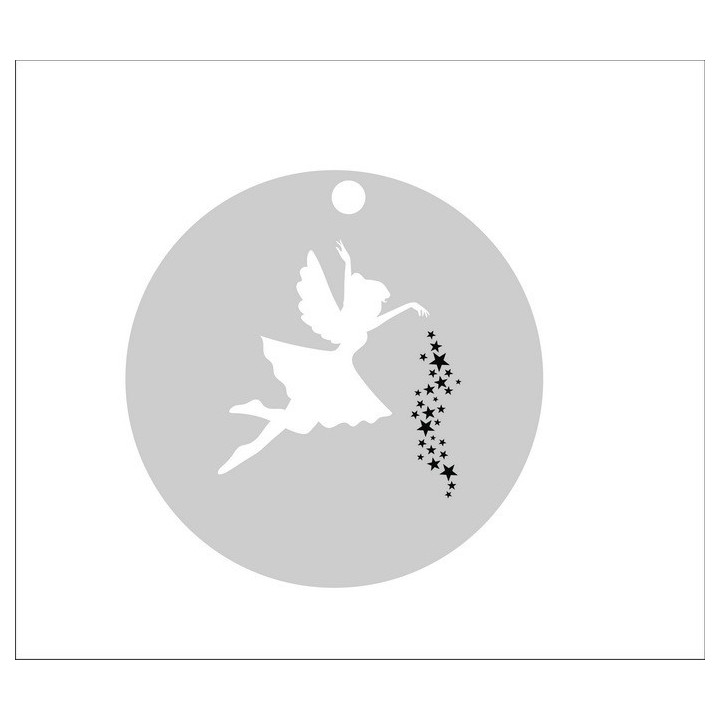 E0090-Charm zana decupata cu stelute gravate 16.5mm 0.33mm