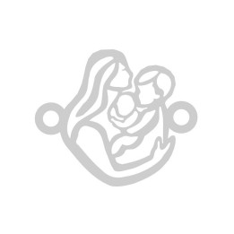 F0002-Link din argint mama si 2 copii 18x15mm 0.50mm