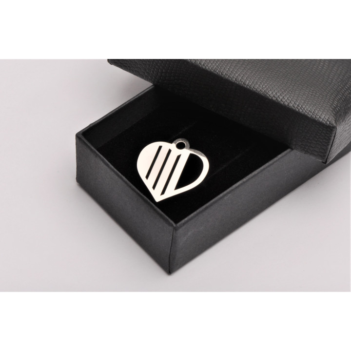 E0105-Pandantiv decupat argint 925 "Heart for engraving"  27x23mm 0.5mm