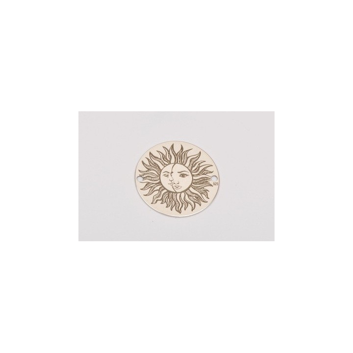 E0109-Link banut 16.5mm cu Soare si Luna gravate 0.33mm