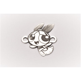 E0029-Blossom din argint 18mm x16.5mm  0.50mm 1 buc
