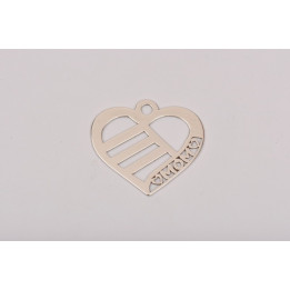 E0122 Charm inimioara "Mom"  25x22mm 0.6mm