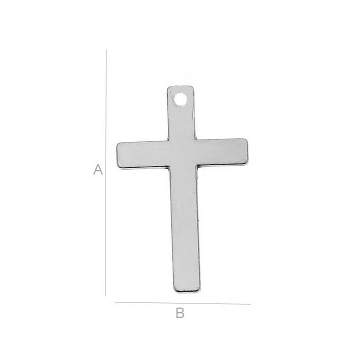 Charm Cruce din Argint 925 Lucios 19.5x12 mm pentru Pandantive si Bijuterii Handmade G0161