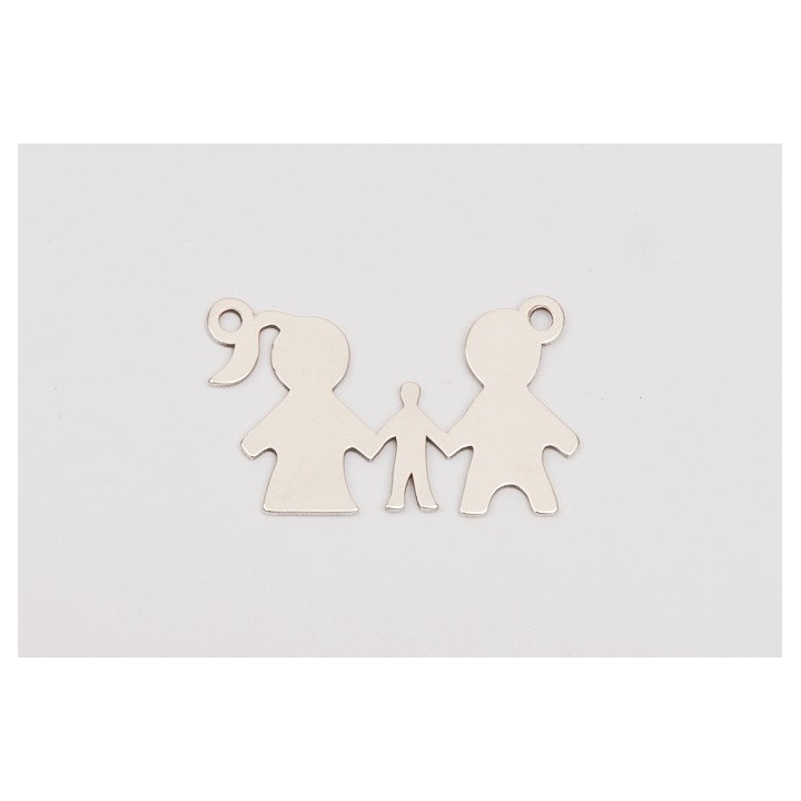 E0185-N- Pandant din argint parinti si copil 20x13 mm 0.5 mm