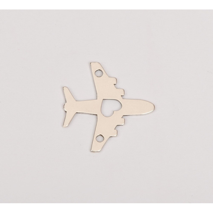 E0189-N-Link avion decupat din argint 925 15x15mm 0.5mm grosime-1 buc