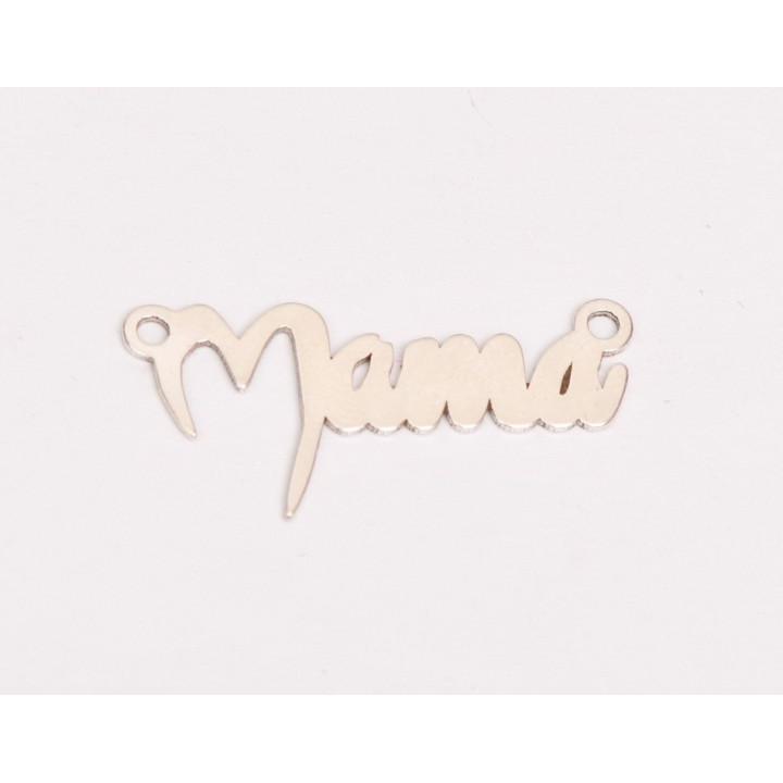 E0107-Decupaj "Mama" din argint 925 pentru link  27x13 mm-1 buc