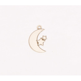 E0202-G-Pandant semiluna si stele din argint 925 15x9mm-0.5mm-1 buc