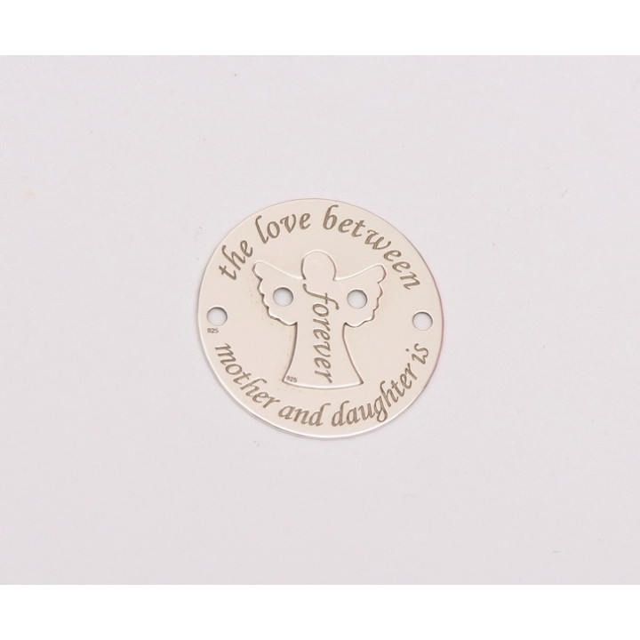 E0210-N-Set link Ingeras "Mother`s Love" Ag 925 diametru16.5mm / grosime 0.33 mm-1 set