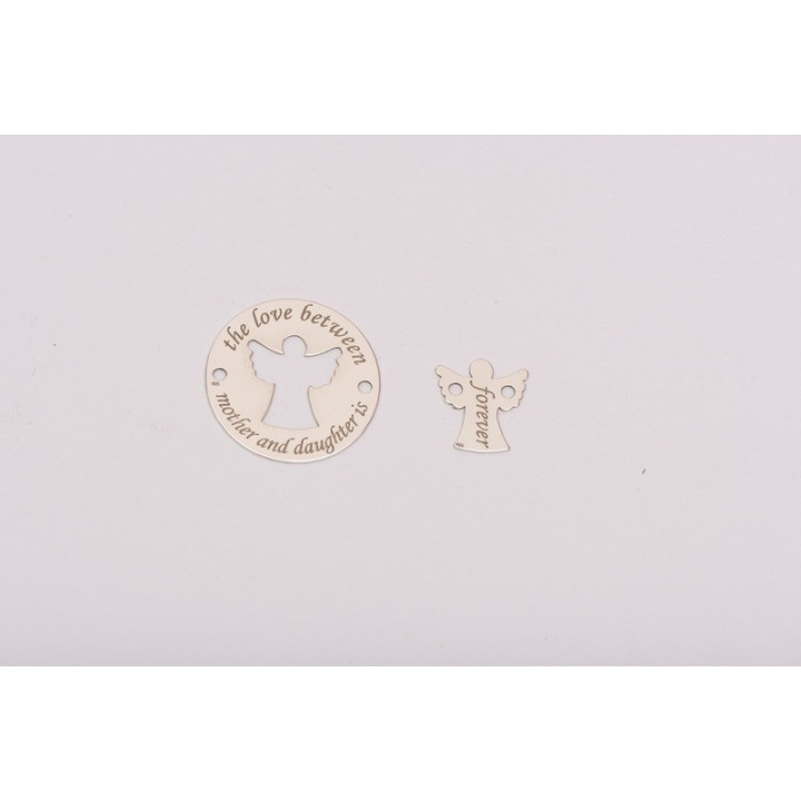 E0210-N-Set link Ingeras "Mother`s Love" Ag 925 diametru16.5mm / grosime 0.33 mm-1 set