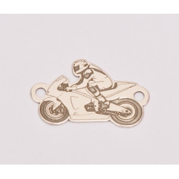 E0215-G-Link Motocicleta decupaj  Argint 925 dimensiuni 18x12x0.4mm-1buc