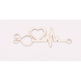 E0216-N-Link Stetoscop/Inima/Puls  Argint 925 dimensiuni 29x11x0.6mm