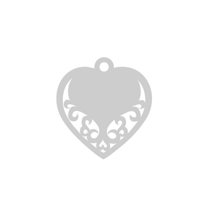 E0217 N Charm inimioara filigranata din argint 925 16mm 0.33mm