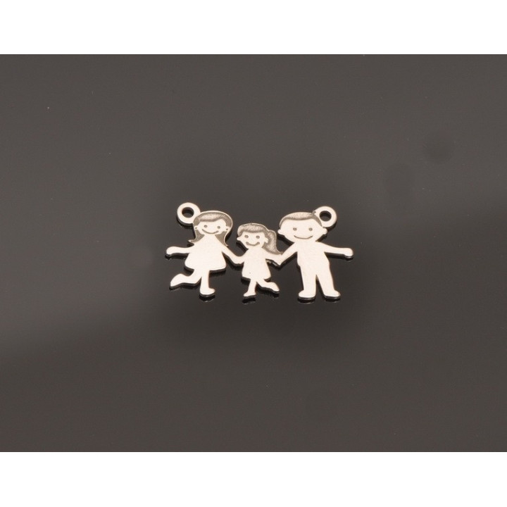 E0224 G Pandant din argint familie cu fetita  22x13x0.6 mm