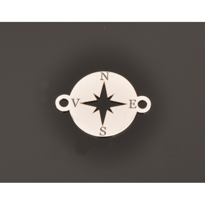 E0225 - Link Puncte cardinale Argint 925 16,5 MM-1 buc