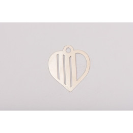 E0105-Pandantiv decupat argint 925 "Heart for engraving"  27x23mm 0.5mm