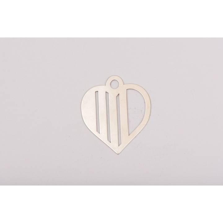 E0105-Pandantiv decupat argint 925 "Heart for engraving"  27x23mm 0.5mm