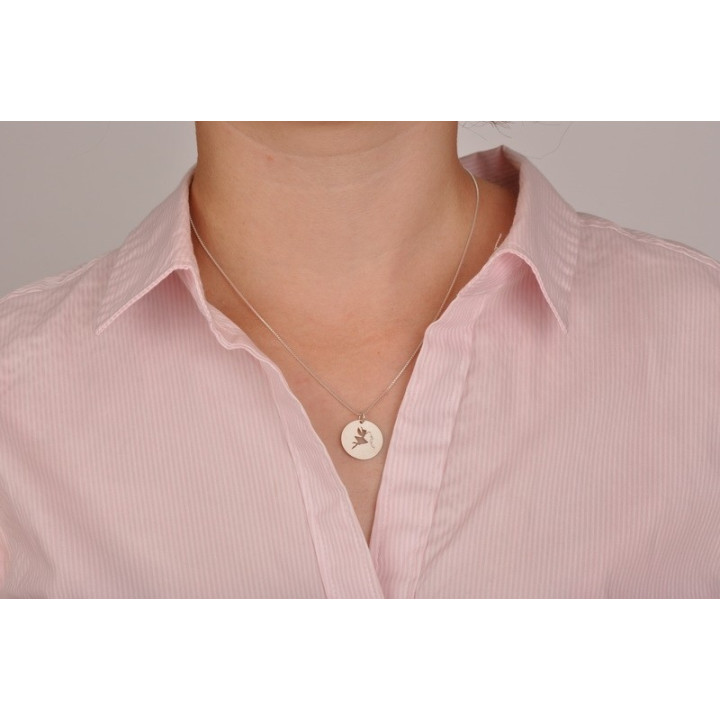 E0090-Charm zana decupata cu stelute gravate 16.5mm 0.33mm