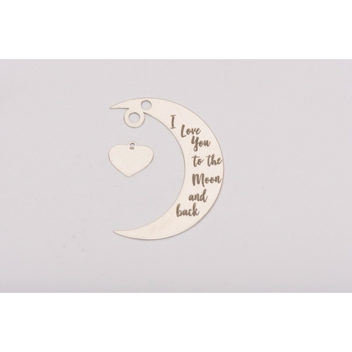 E0227-G-Semiluna cu inimioara I Love You to the Moon and Back 37mm x 23mm 0.4mm