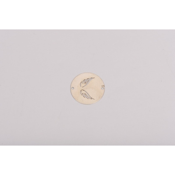 LASER-CUT-001-Link rotund din argint 925 diametru 16.5mm decupat model cu aripioare