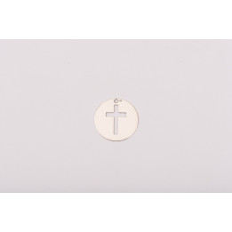 G1966-Charm banut argint 925 cu cruciulita decupta 12MM