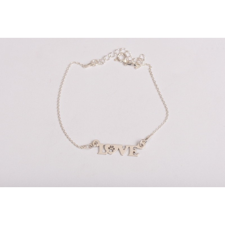 E0028-Link din argint LOVE cu labuta decupata 25x6mm 0.6mm
