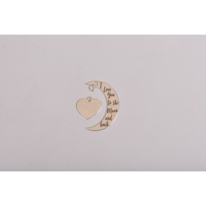 E0026-Semiluna cu inimioara I Love You to the Moon and Back 20mm x 15mm 0.33mm