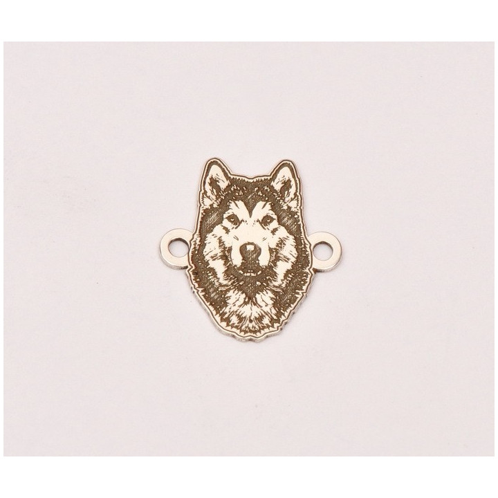 E0231-G-Decupaj Husky/Malamut de Alaska din argint 925 15x14x0.5mm - 1 bucata