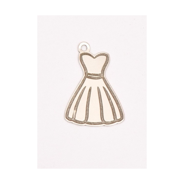 E0244-G-Decupaj Pandant Rochie din Ag925 16x11x0.33mm-1buc
