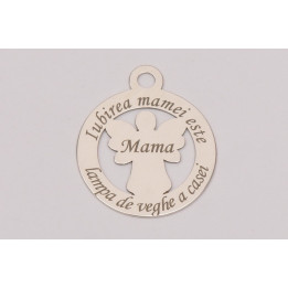 E0248-G-Decupaj "Iubirea mamei" din Ag925 18.5x22x0.4mm-1buc