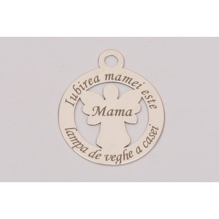 E0248-G-Decupaj "Iubirea mamei" din Ag925 18.5x22x0.4mm-1buc