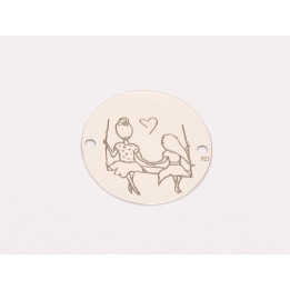 E0253-G-Link Mama si fiica Ag 925 diametru 16.5 mm / grosime 0.33 mm-1 buc