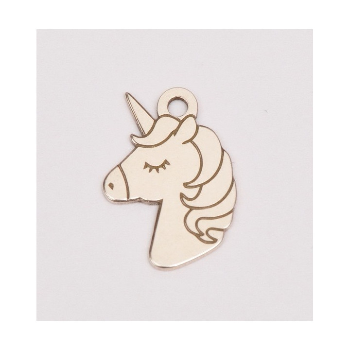 E0261-G-Pandant decupat Unicorn din Ag 925 14x9x0.5mm-1buc
