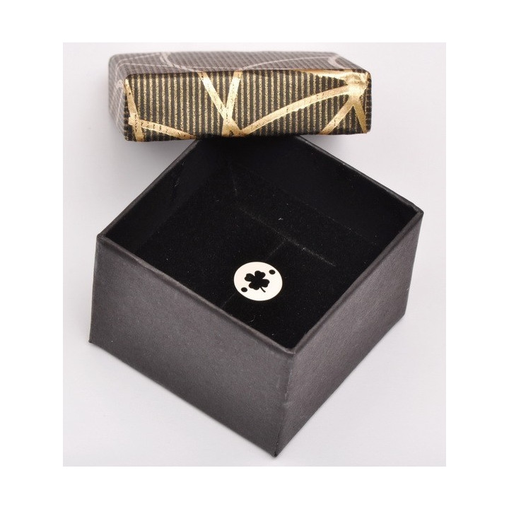 E0269 N Link banut argint 10mm cu trifoi decupat 0.33mm