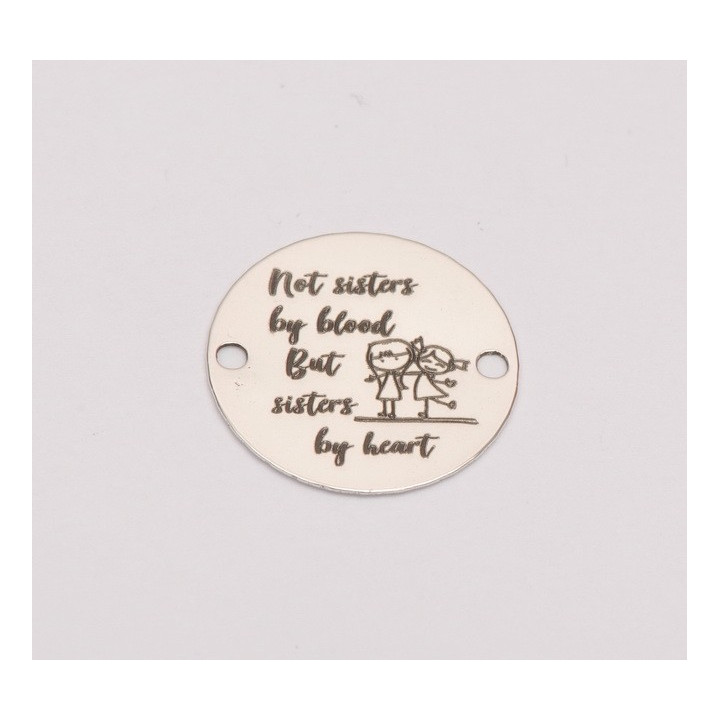 Link argint 925 Sisters by Heart 16.5 mm pentru bratara sau colier cadou prietena E0270