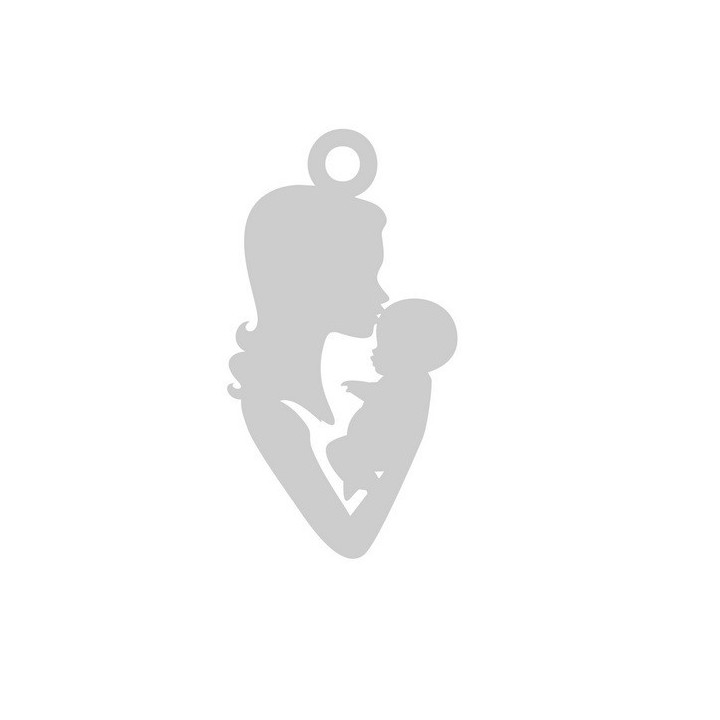 E0273-N-Charm mama cu bebe in brate 18x10mm 0.5mm