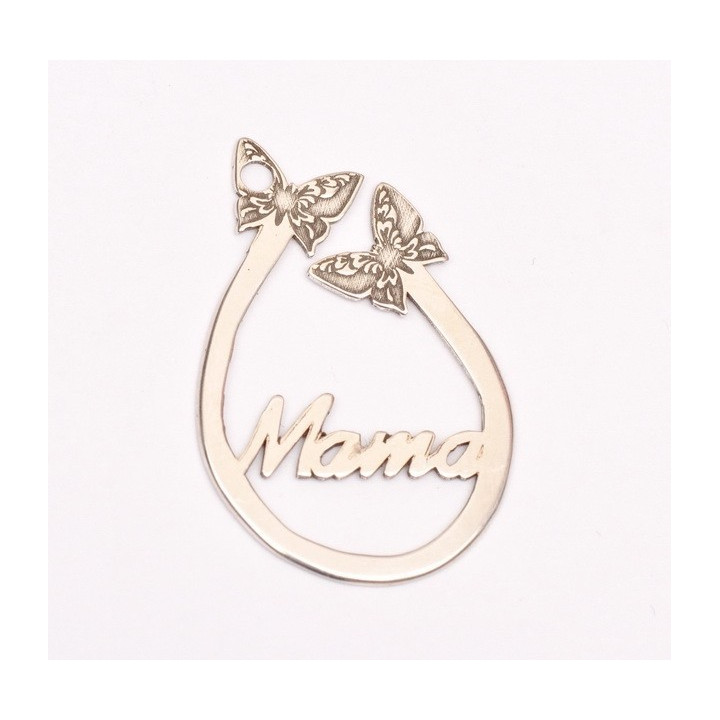 E0280-G-Pandant "Mama" din Argint 925 30x19x0.6mm-1 buc