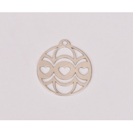 E0289-N-Charm Glob Hearts 16.5mm 0.4mm  1 buc