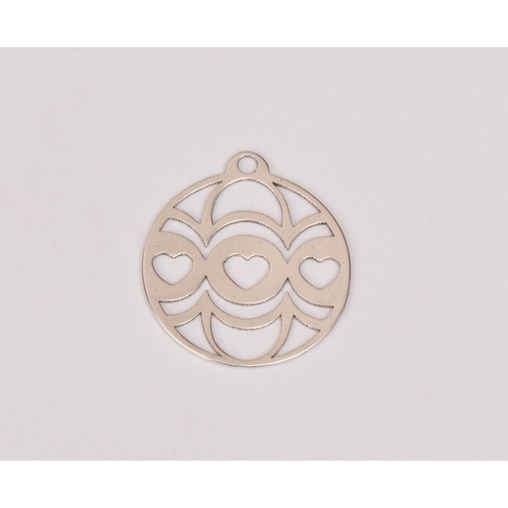 E0289-N-Charm Glob Hearts 16.5mm 0.4mm  1 buc