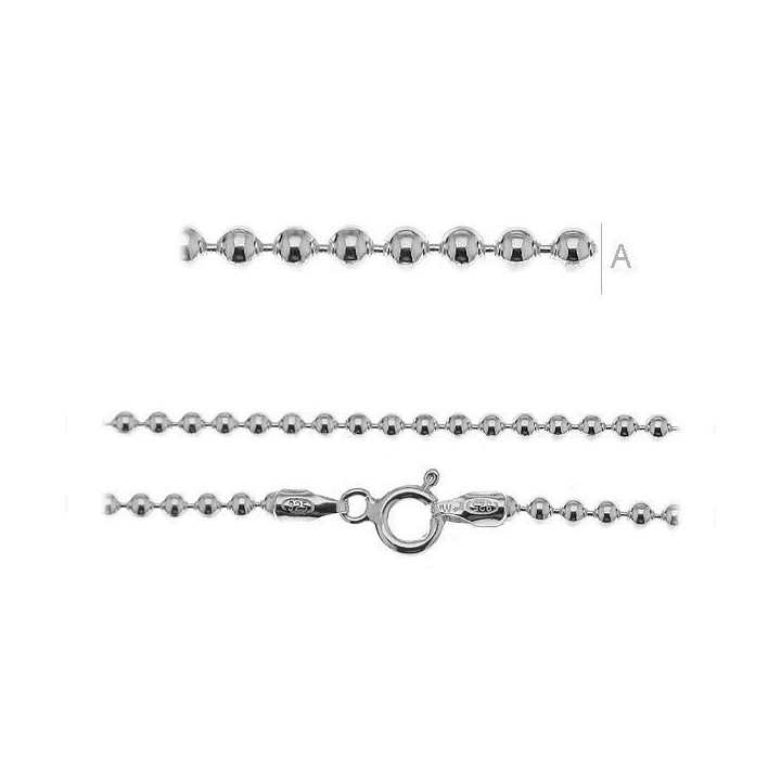 G0453-Bratara argint 925 cu bilute 21 cm lungime-1buc