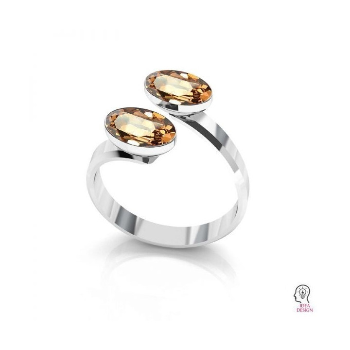 G0614-Baza inel dublu 4120 Oval Fancy Stone 8x6mm-1buc