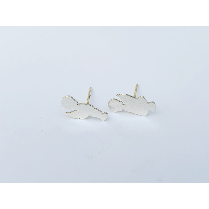 F0039 N Pereche cercei ingerasi fetita si baiat 12x5.5mm