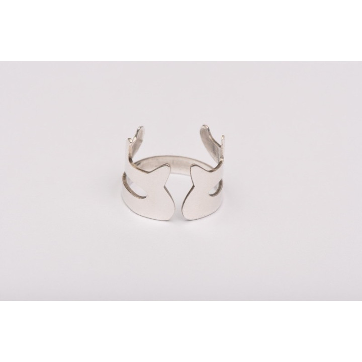 F0043 N Inel reglabil din argint coarne stilizate 0.8mm