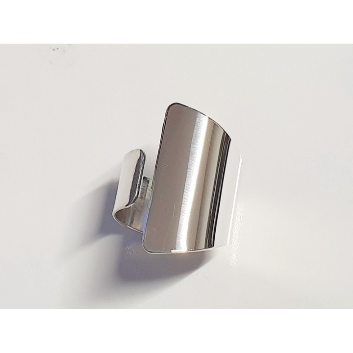 F0010 N Inel reglabil din argint 925 asimetric 25mm/10mm  0.6mm