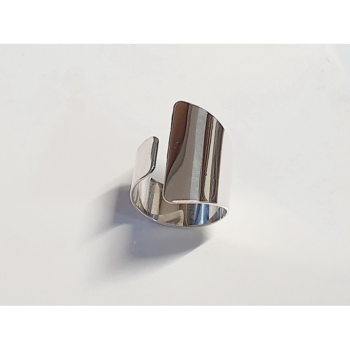 F0010 N Inel reglabil din argint 925 asimetric 25mm/10mm  0.6mm