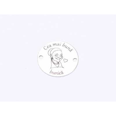 E0309 G Link din argint Cea mai buna bunica 16.5mm 0.33