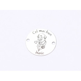 E0310 G Link din argint Cel mai bun bunic 16.5mm 0.33