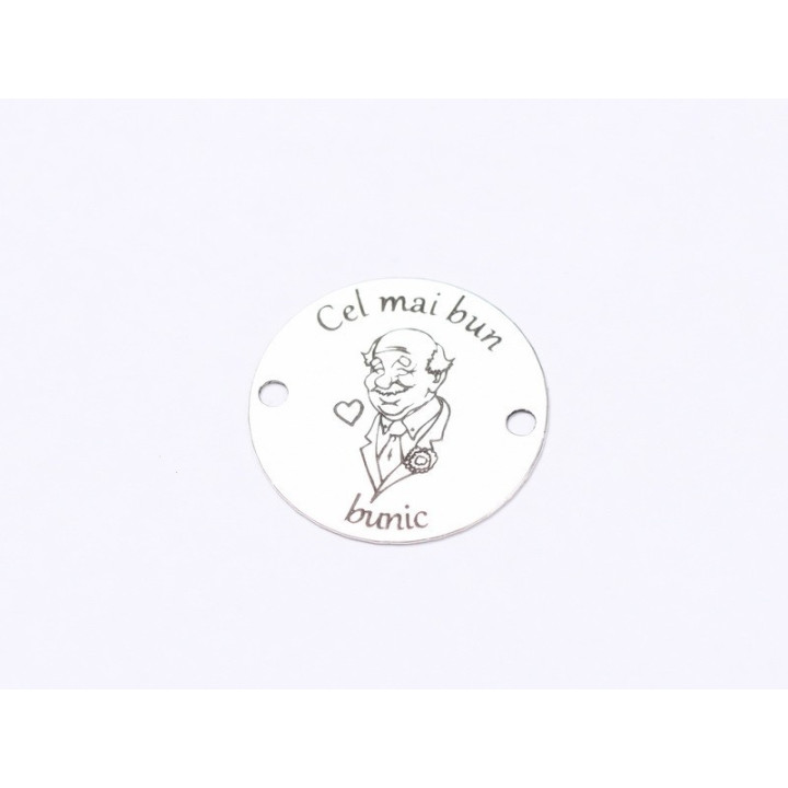 E0310 G Link din argint Cel mai bun bunic 16.5mm 0.33